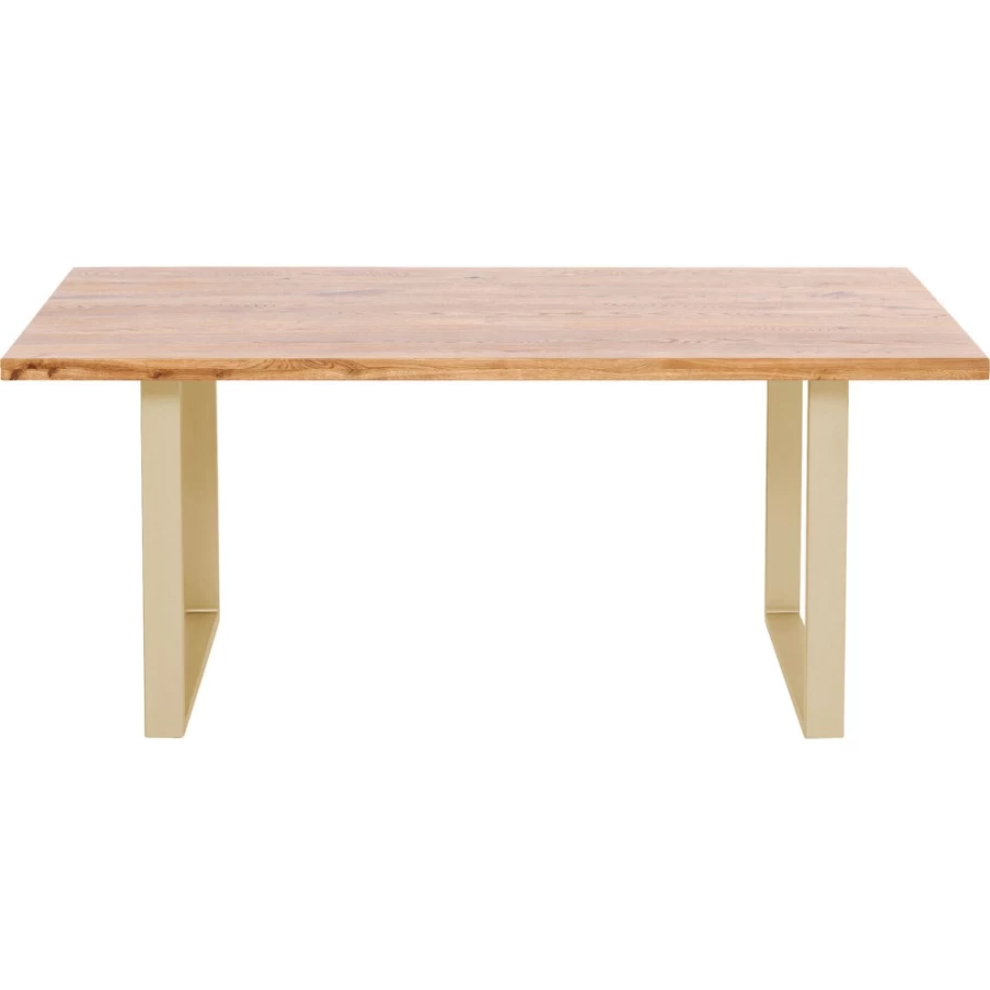 KARE Design Jackie Oak Dining Table with Brass Base 160x80cm Modern Scandinavian Style