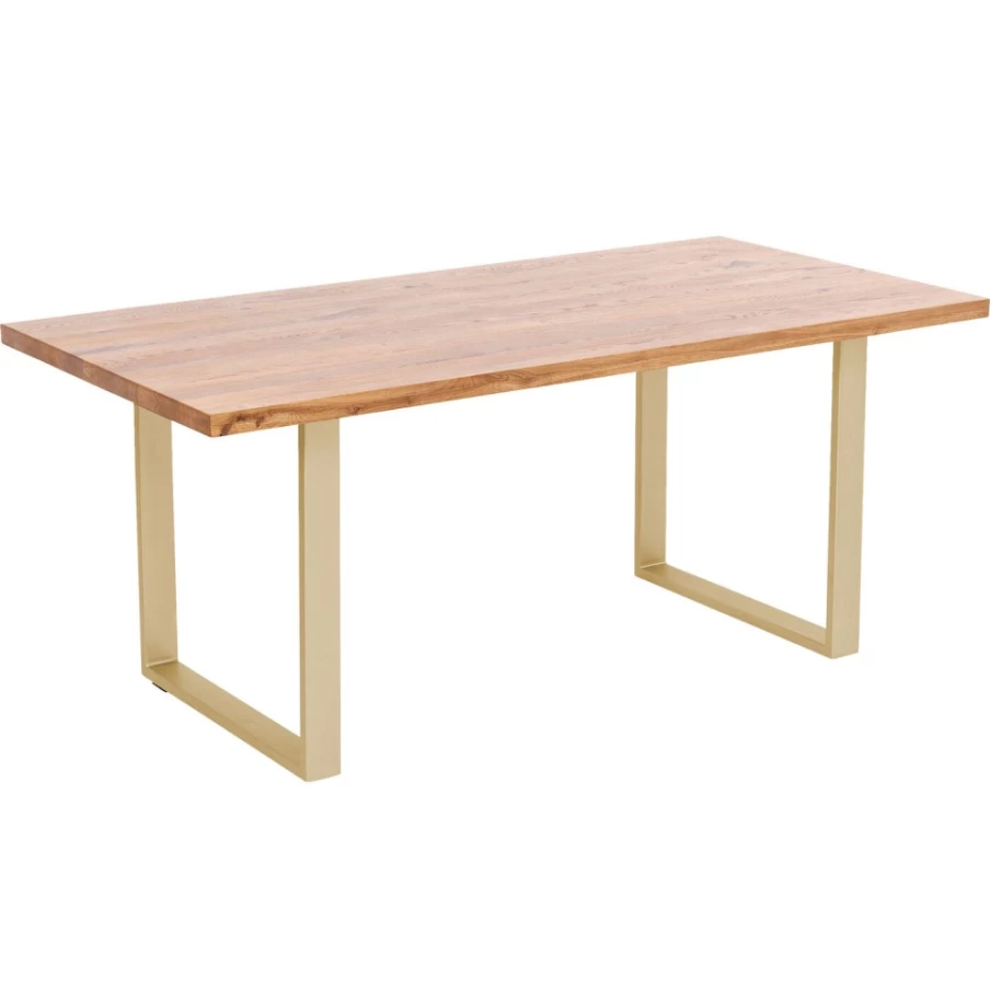 KARE Design Jackie Oak Dining Table with Brass Base 160x80cm Modern Scandinavian Style