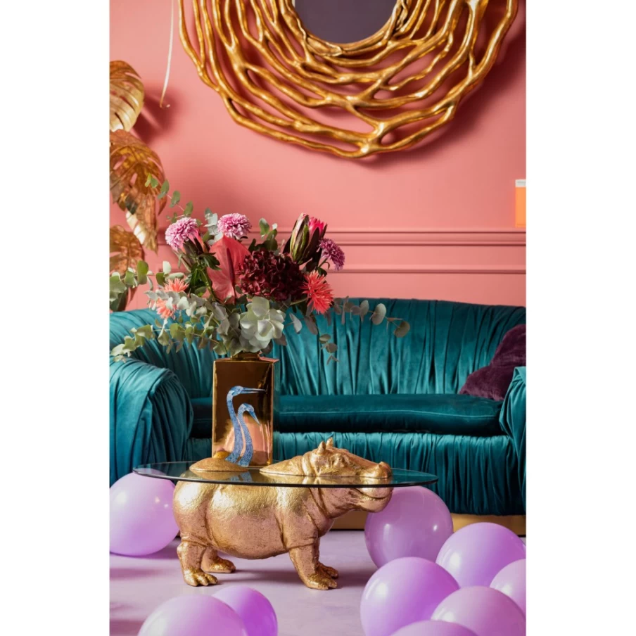 KARE Design Modern Hippo Shape Coffee Table - 80cm x 49cm Unique Animal Furniture for Living Room