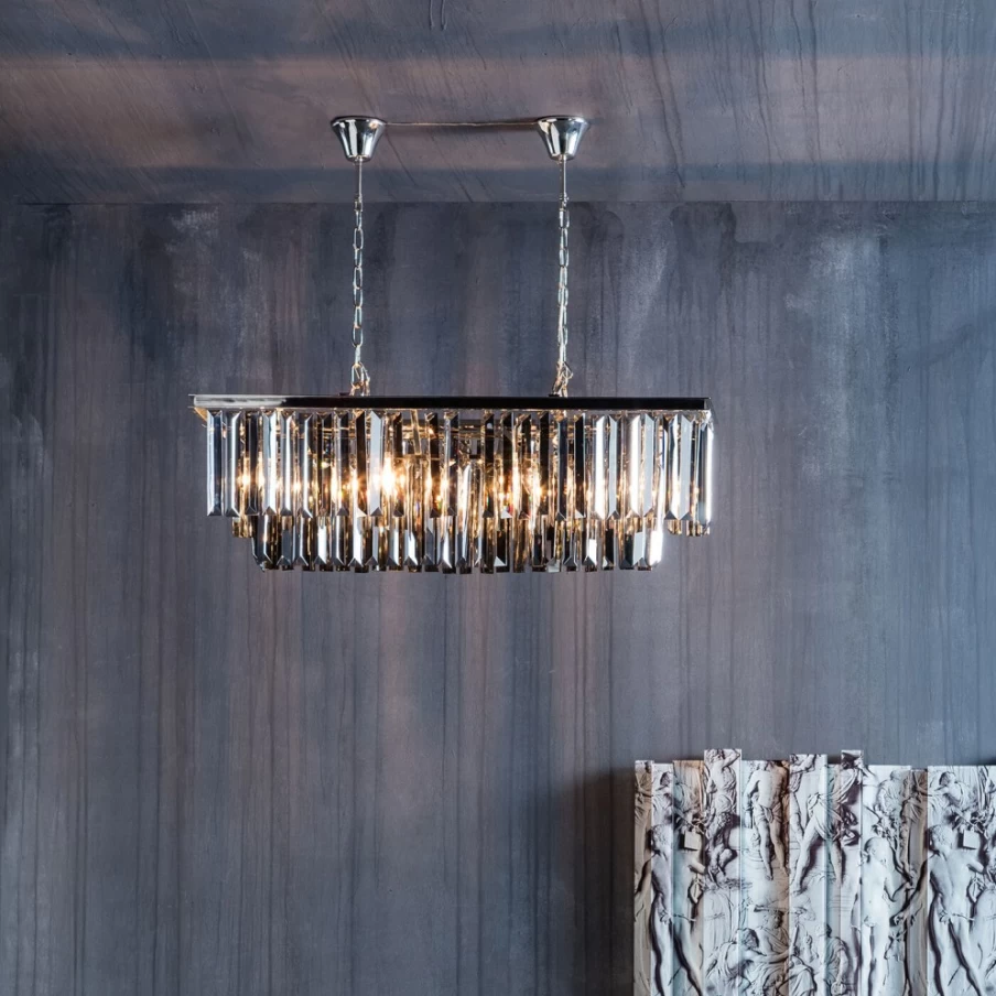 KARE Design Modern Rectangular Smoky Glass Pendant Lamp for Lounge Lighting