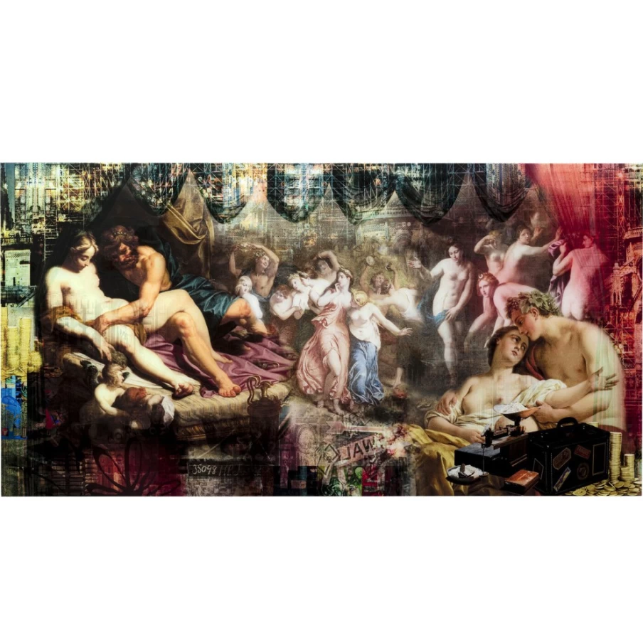 KARE Design Modern Rock 'n' Roll Glass Picture Wall Art - 180x90cm Vibrant Music Decor