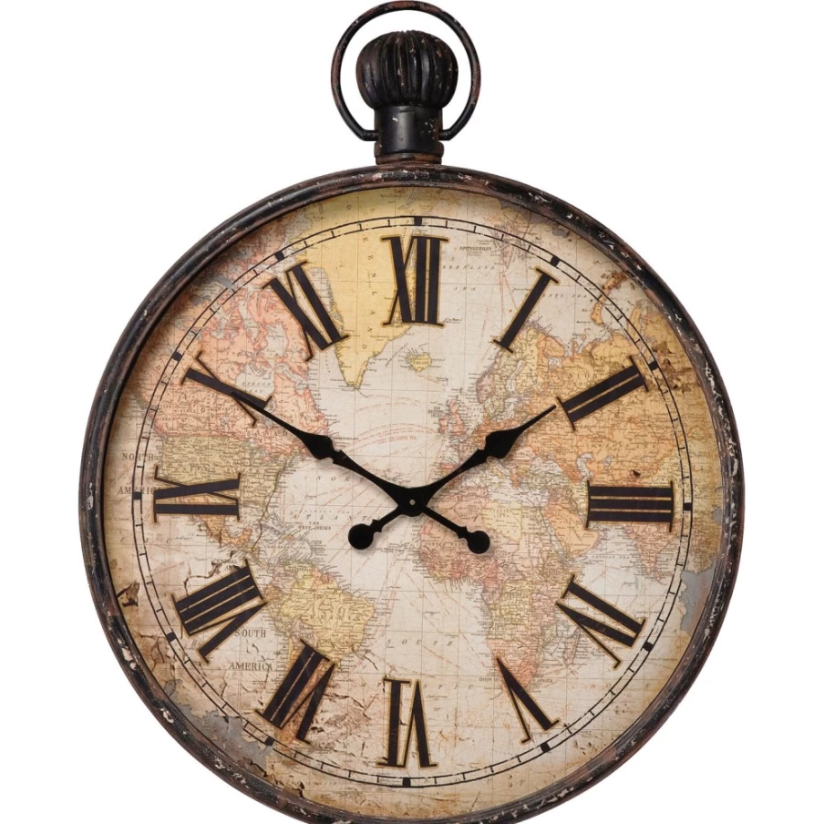 "KARE Design European Map Wall Clock – Large 96cm Vintage Decor"