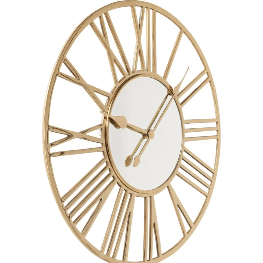 KARE Design Modern Giant Gold Wall Clock 80cm - Luxury Oversized Decorative Round Clock for Living Room & Office