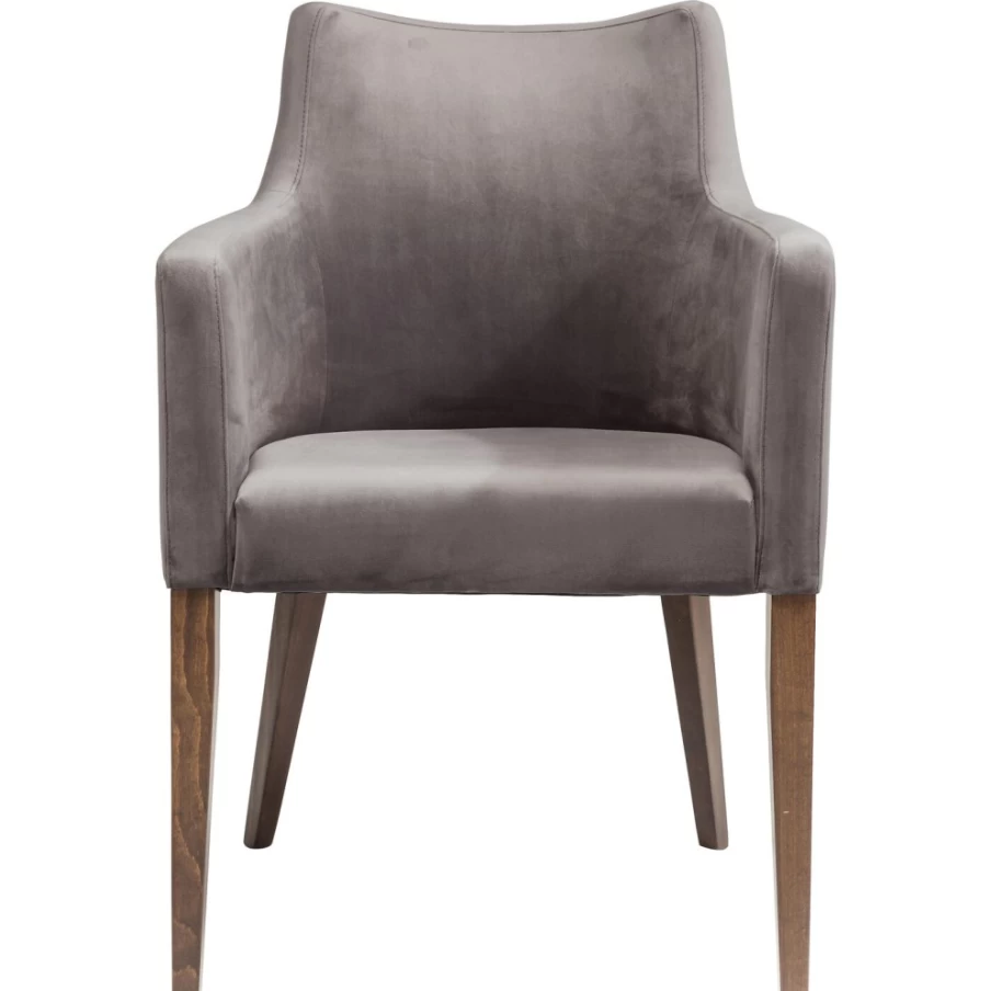 "KARE Design Velvet Grey Armchair - Luxurious Comfort with Armrests"