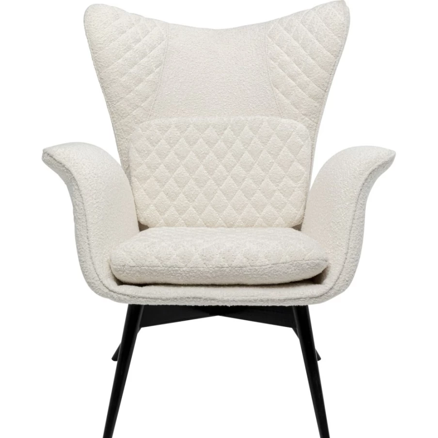 "KARE Design Tudor Boucle Cream Armchair – Luxurious Upholstered Lounge Chair"