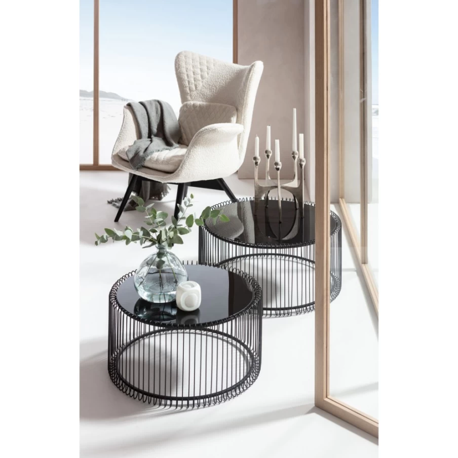 "KARE Design Tudor Boucle Cream Armchair – Luxurious Upholstered Lounge Chair"