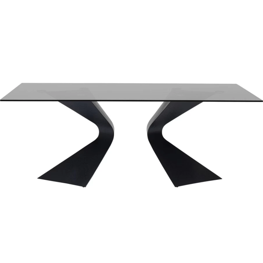 KARE Design Gloria Black Modern Dining Table 200cm x 100cm Rectangular Wooden Kitchen Table