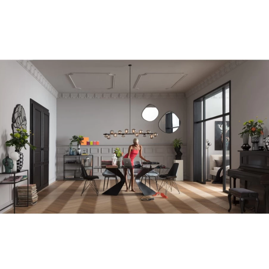 KARE Design Gloria Black Modern Dining Table 200cm x 100cm Rectangular Wooden Kitchen Table