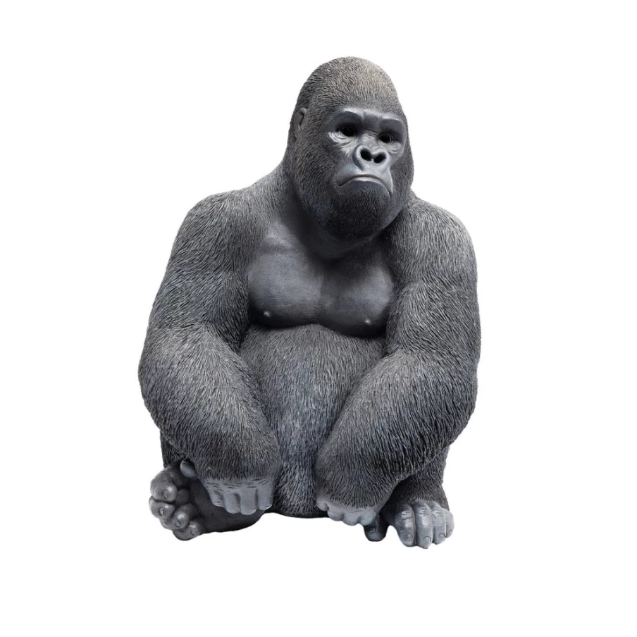 KARE Design Modern Black Gorilla Side Table - Sculptural Monkey Decor Figurine
