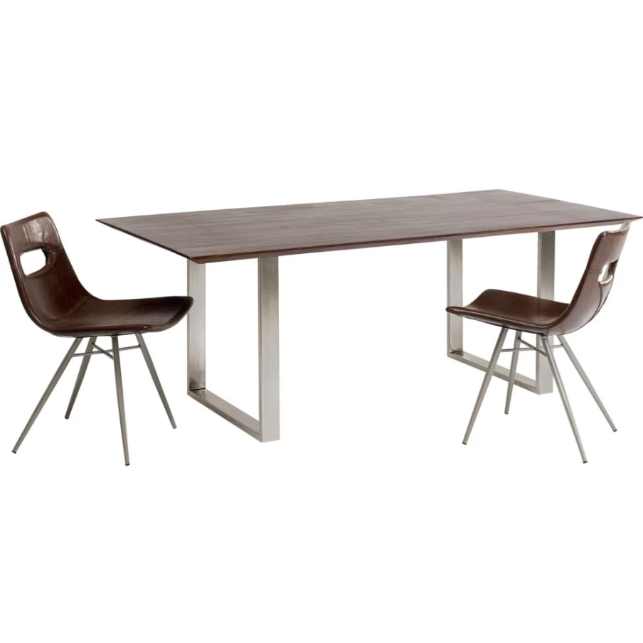 KARE Design Modern Dark Chrome Dining Table Symphony 160X80 cm Stylish Kitchen Furniture