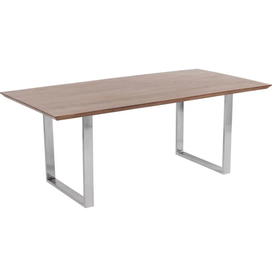 KARE Design Modern Dark Chrome Dining Table Symphony 160X80 cm Stylish Kitchen Furniture