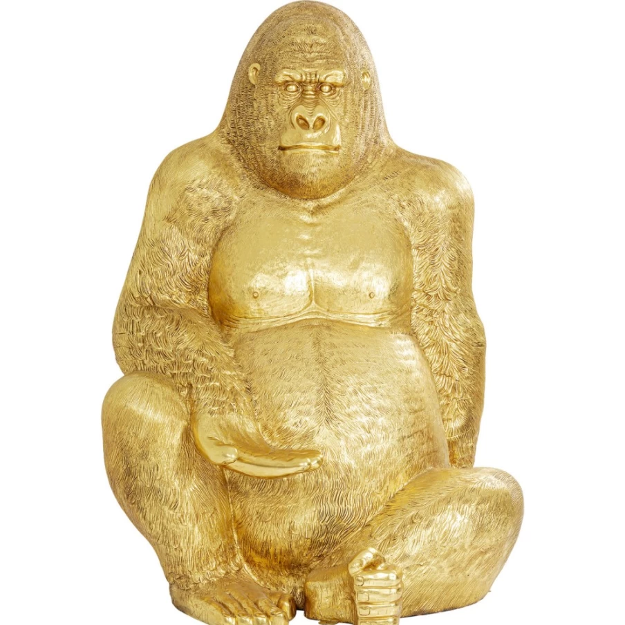 KARE Design Modern Gold XXL Gorilla Statue - Premium Home Deco Figurine