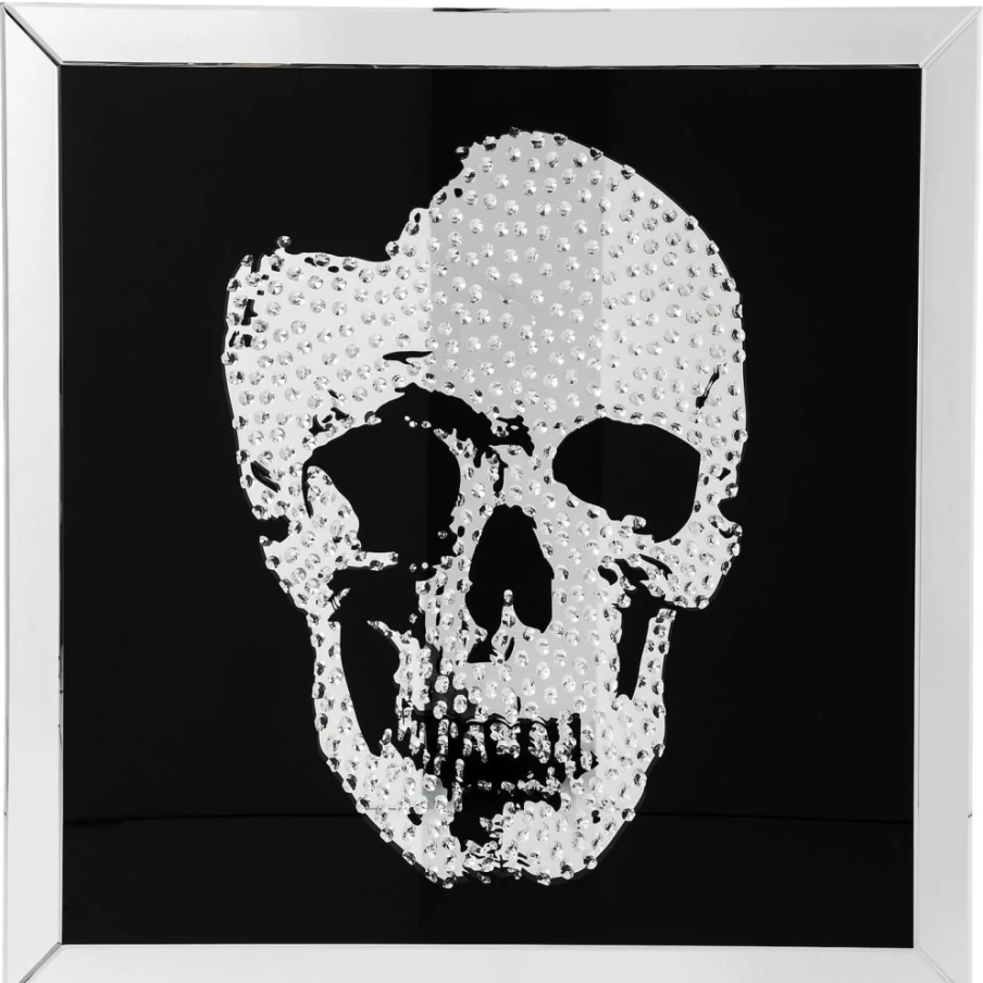KARE Design Modern Skull Picture Frame Mirror - 100x100cm Wall Art Decor