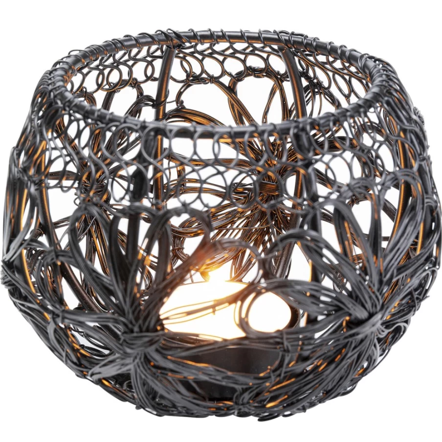 KARE Design Modern Tealight Holder Hayat - Black, 12cm, Decorative Candle Stand for Home Decor