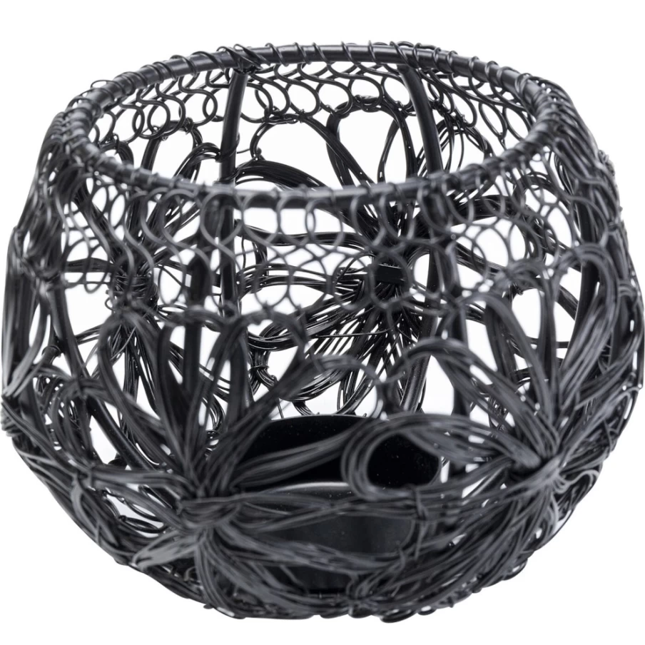 KARE Design Modern Tealight Holder Hayat - Black, 12cm, Decorative Candle Stand for Home Decor