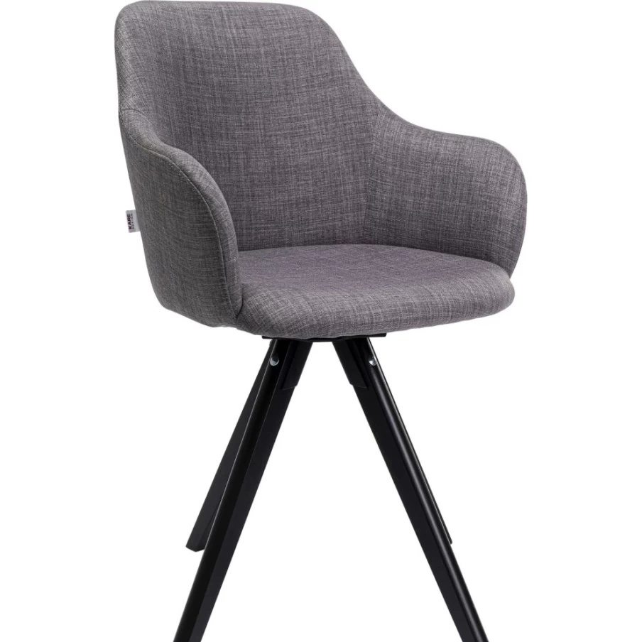 "KARE Design Swivel Armchair Madame Grey - Modern Rotating Lounge Chair"