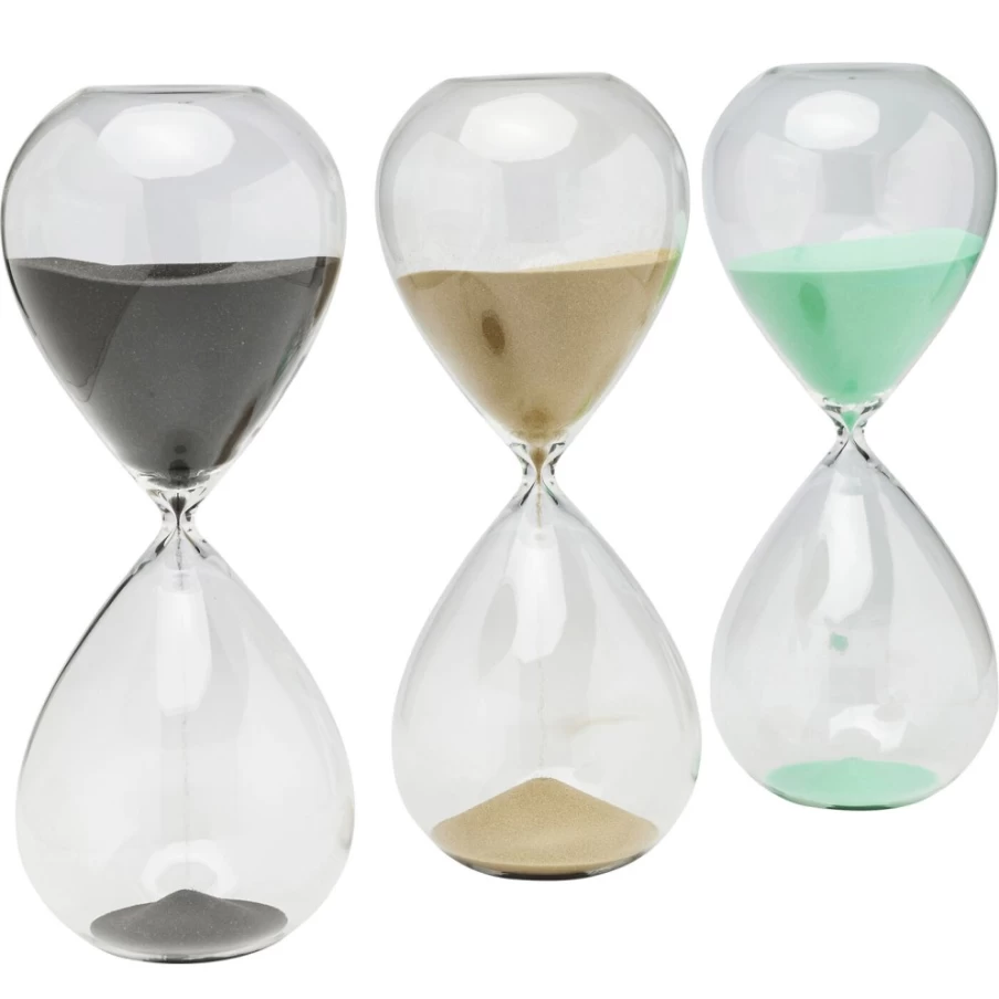 KARE Design Modern Hourglass Sand Timer 38cm - Decorative Assorted Color Glass Timer for Home & Office Decor
