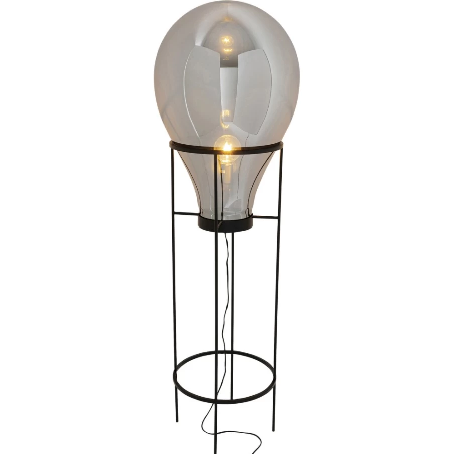 KARE Design Modern Black Pear-Shaped Floor Lamp - 158cm Tall Standing Light for Living Room