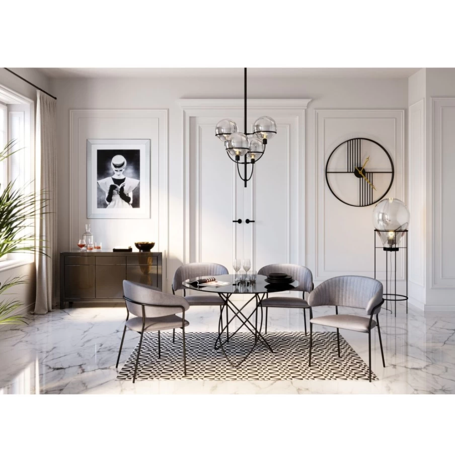 KARE Design Modern Black Pear-Shaped Floor Lamp - 158cm Tall Standing Light for Living Room