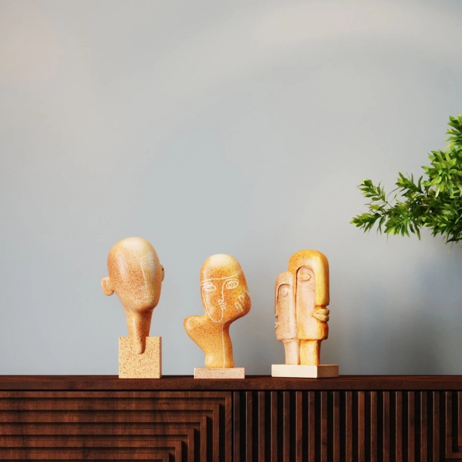 KARE Design Modern Half Face Sculpture Deco Object - 30cm Abstract Art Decor