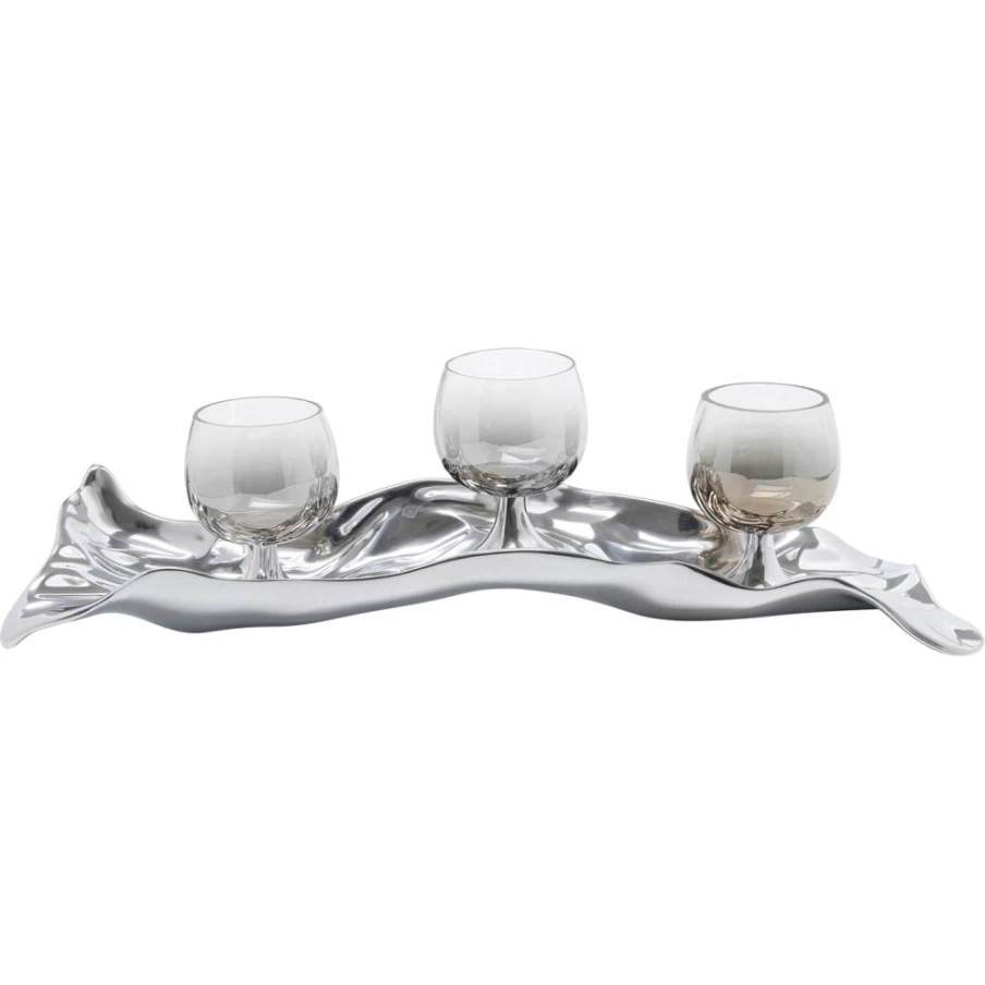KARE Design Modern Tealight Holder in Jade Green and Silver - Decorative Candle Stand for Home Decor
