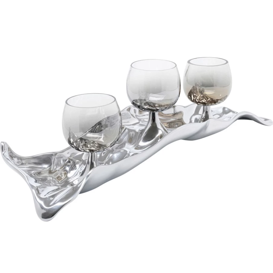 KARE Design Modern Tealight Holder in Jade Green and Silver - Decorative Candle Stand for Home Decor