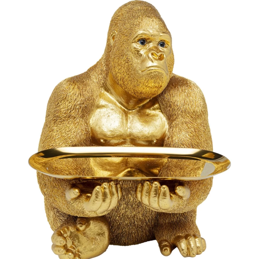 KARE Design Modern Gorilla Butler Statue - 37cm Tall Decorative Figurine for Home & Office