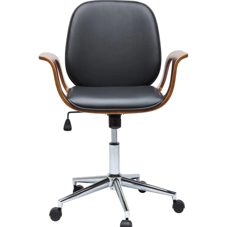 "KARE Design Modern Office Chair in Walnut Finish – Patron Series Ergonomic Executive Desk Chair"
