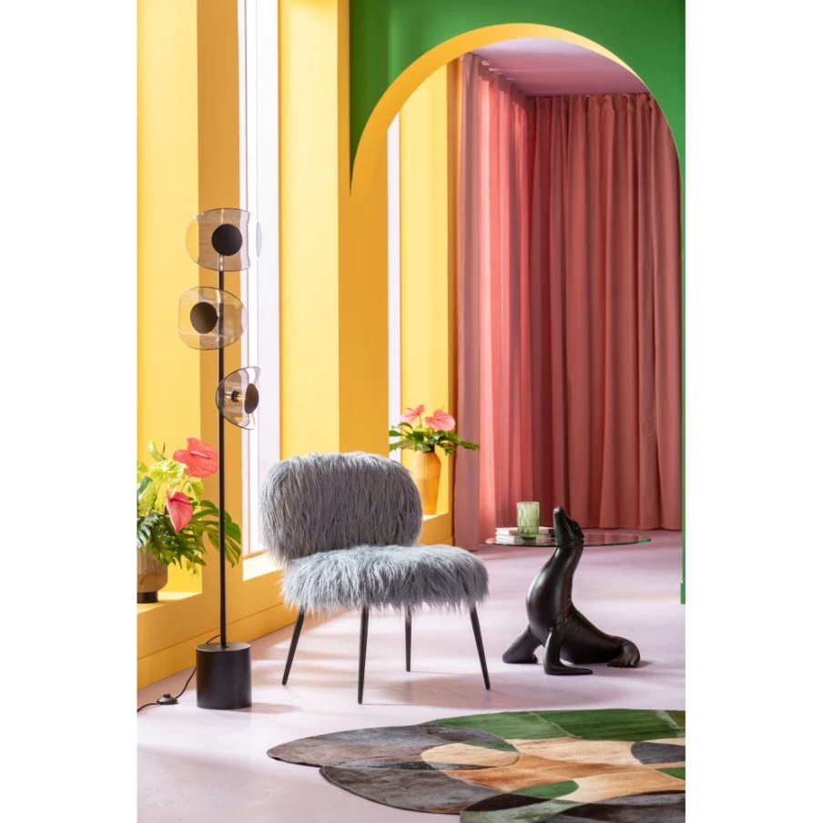 KARE Design Mariposa Modern Black Smoke Floor Lamp - 160cm Height Adjustable Standing Light for Living Room