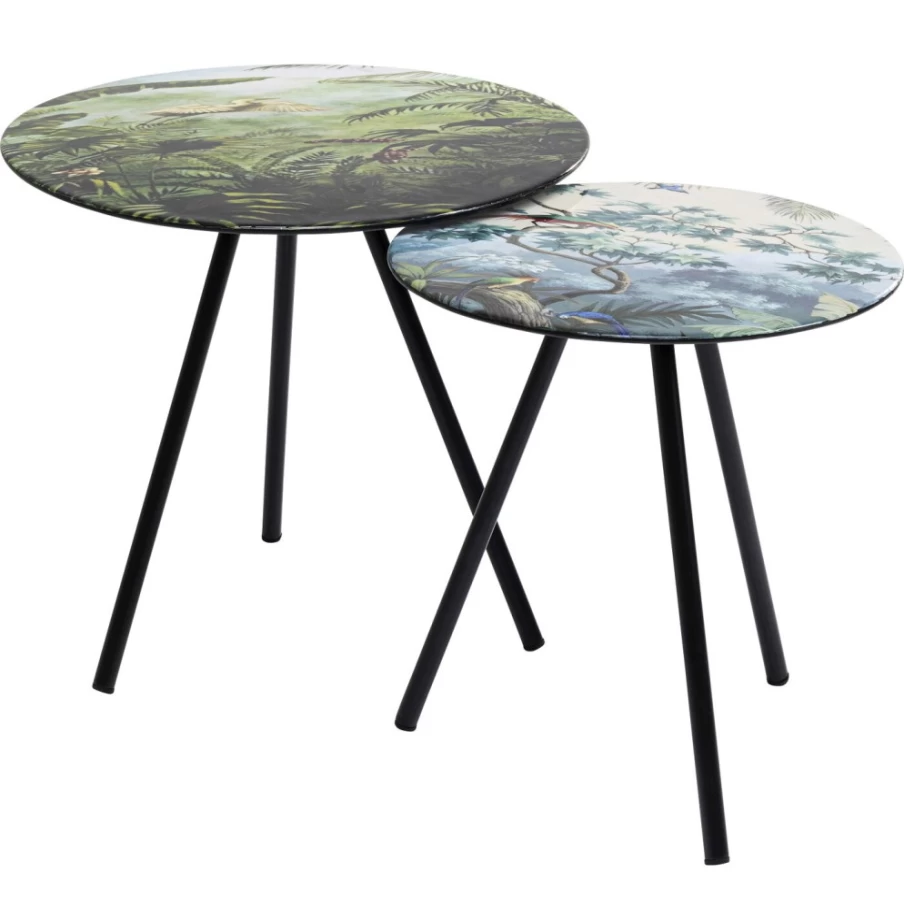 KARE Design Modern Side Table Set of 2 - Paradise Collection Stylish Nightstands for Living Room & Bedroom