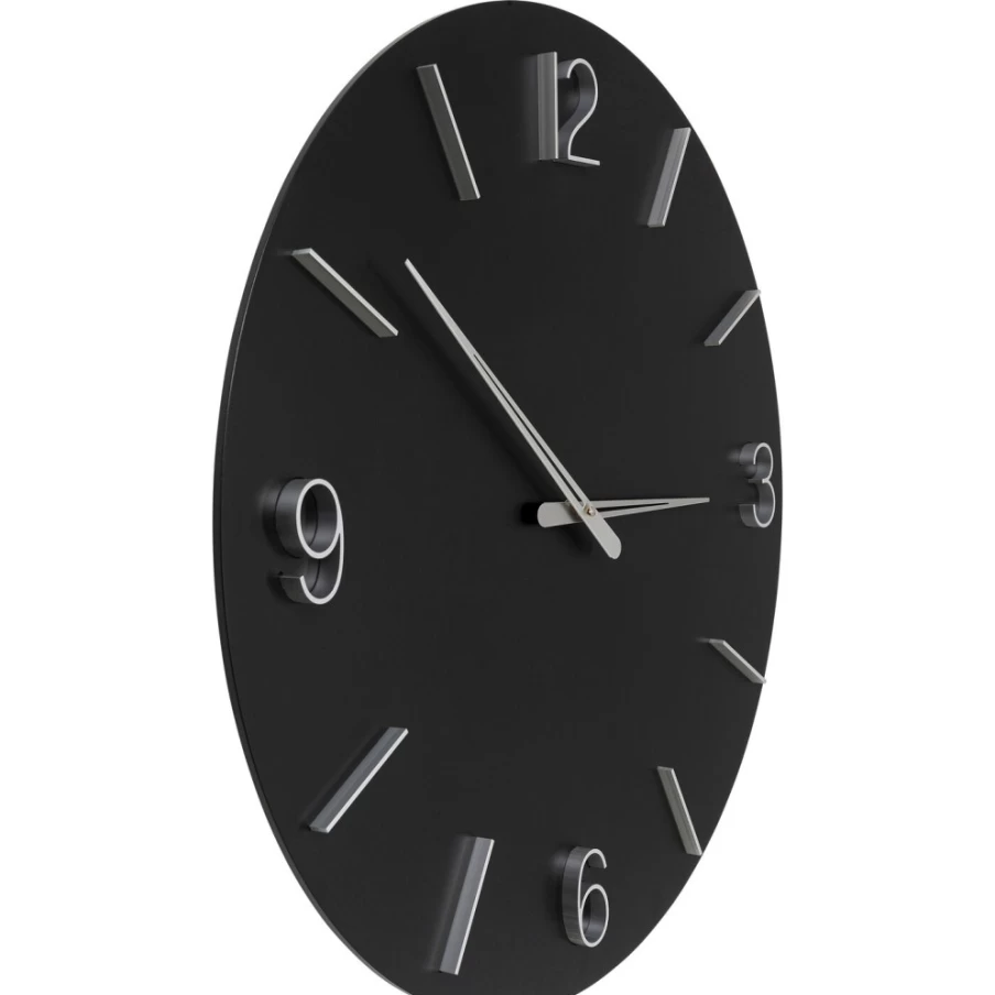 "KARE Design Oscar Black Wall Clock 60cm Modern Round Decorative Clock for Home & Office"