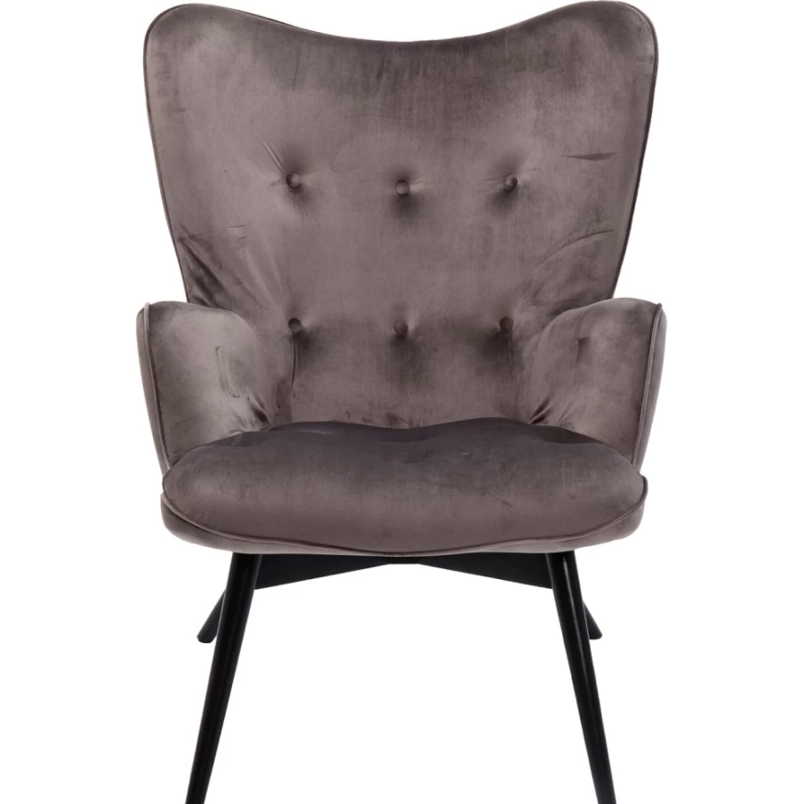 "KARE Design Vicky Velvet Armchair in Grey and Black – Luxurious Comfort"