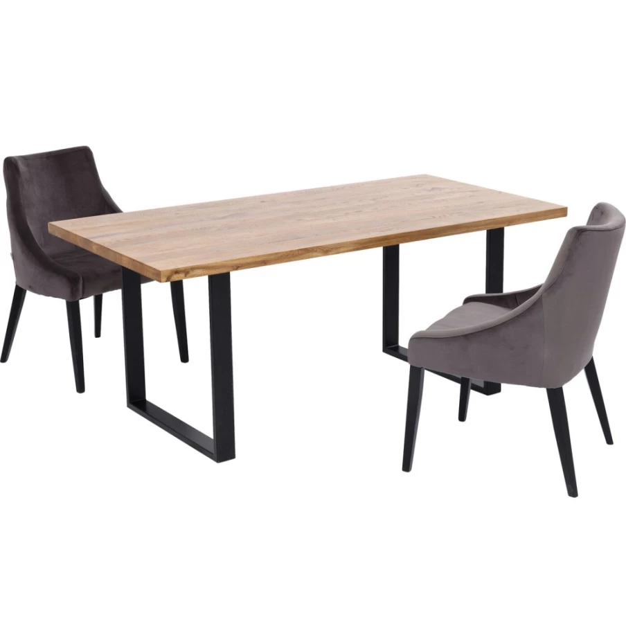 "KARE Design Jackie Oak Black Dining Table 200X100 - Modern Wooden Table for Kitchen & Dining Room"