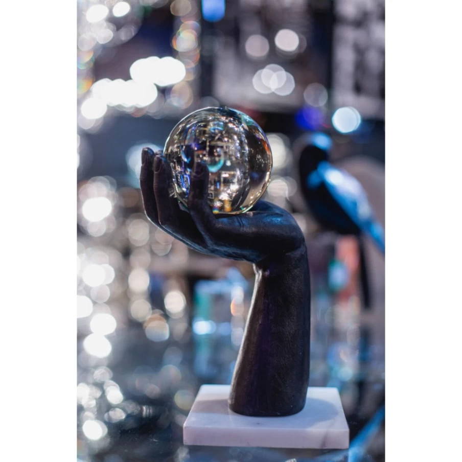 KARE Design Modern Deco Ball Hand Sculpture 31cm Gold Glam Home Decor Accent Piece