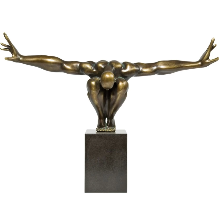 KARE Design Bronze Athlete Sculpture 75cm Modern Deco Object for Home Decor