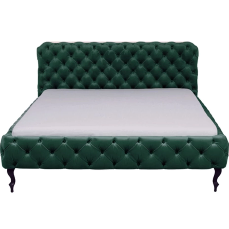 KARE Design Velvet Green Bed Frame 160x200 cm - Luxurious Bed Desire Collection