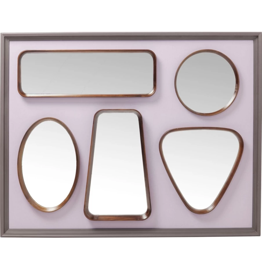 KARE Design Modern Abstract Mirror Art Wall Decor - 170x130 cm Geometric Shape Framed Mirror for Living Room