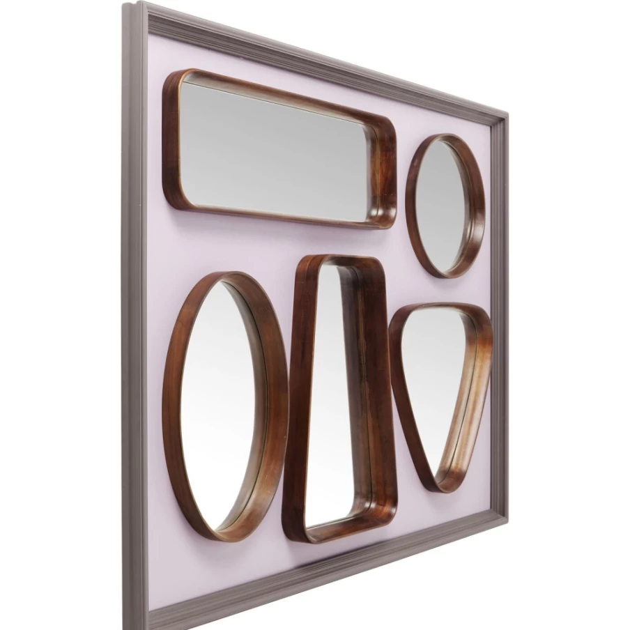 KARE Design Modern Abstract Mirror Art Wall Decor - 170x130 cm Geometric Shape Framed Mirror for Living Room