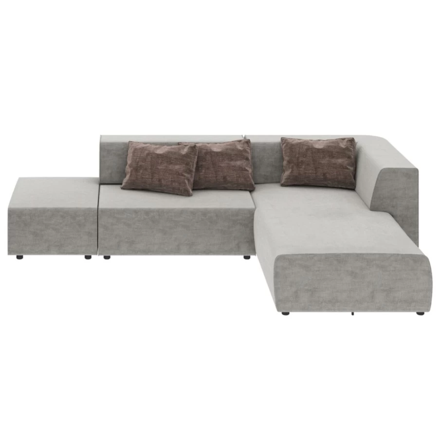 KARE Design Modern Corner Sofa "Infinity Vegas" in Grey - L-Shaped Sectional Sofa for Living Room