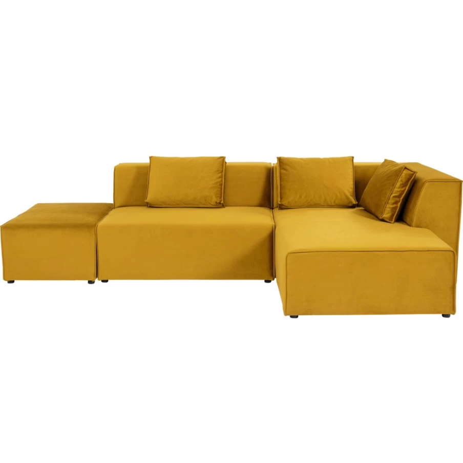 KARE Design Infinity Corner Sofa with Ottomane in Amber - Right Sectional for Modern Living