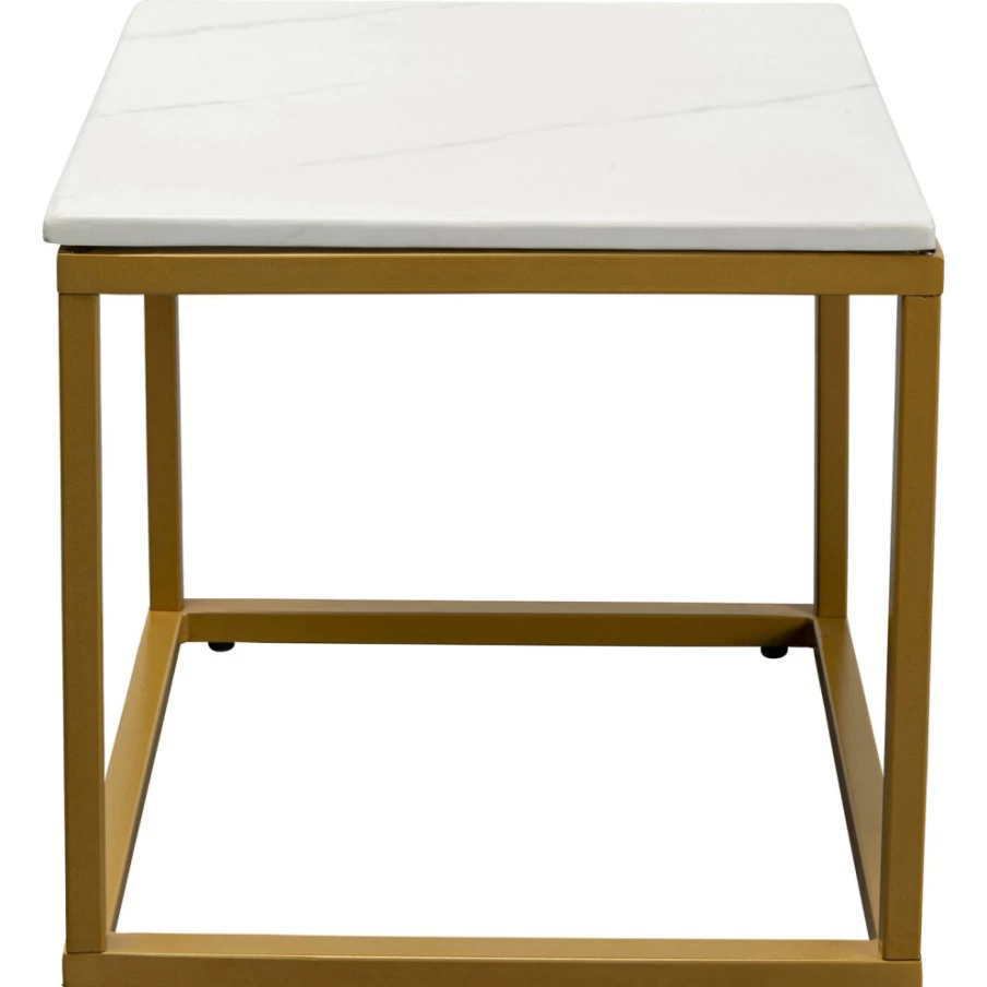 KARE Design Modern Side Table in Key West Gold Finish - 40x40cm Small Accent Table for Living Room or Bedroom