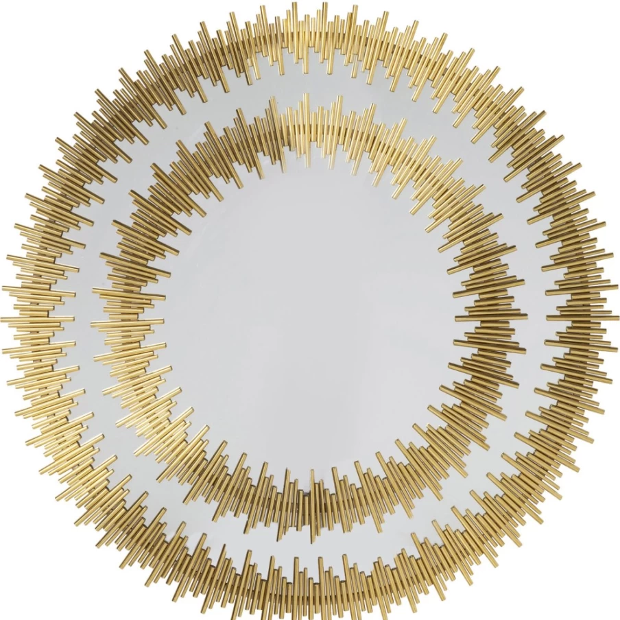KARE Design Modern Gold Sun Mirror O132Cm - Decorative Round Wall Mirror for Home Decor