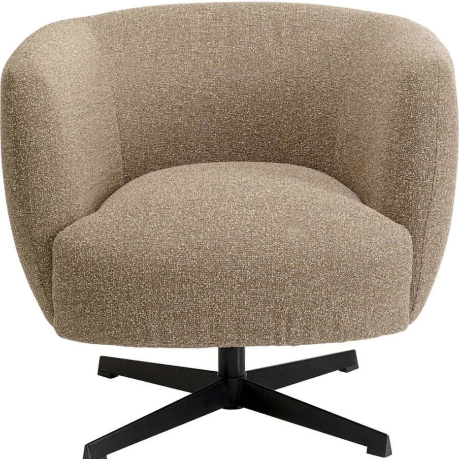 "KARE Design Swivel Armchair in Peony Beige – Modern Rotating Lounge Chair"