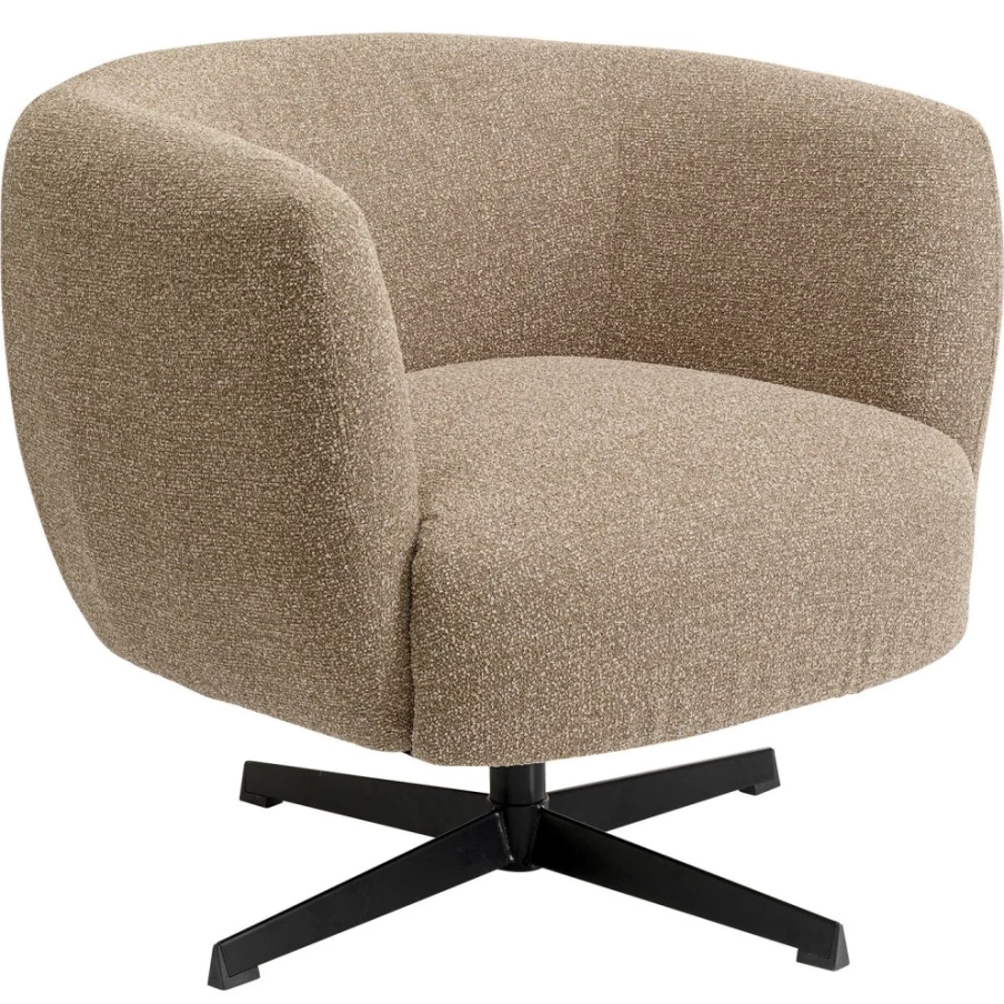 "KARE Design Swivel Armchair in Peony Beige – Modern Rotating Lounge Chair"