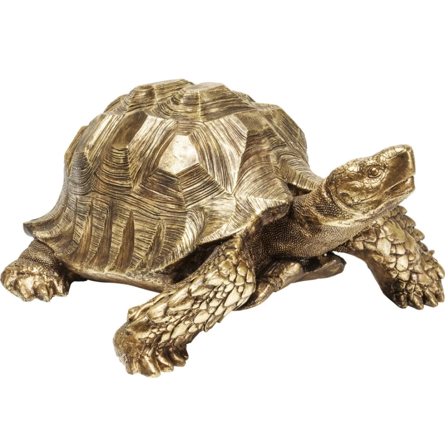 "KARE Design Gold Large Turtle Sculpture - Modern Home Decor Figurine"