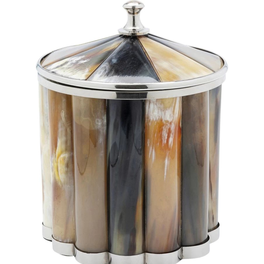 KARE Design Modern Deco Jars with Natural Horn Accent 21cm Home Decor Storage