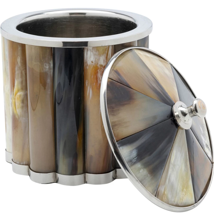 KARE Design Modern Deco Jars with Natural Horn Accent 21cm Home Decor Storage