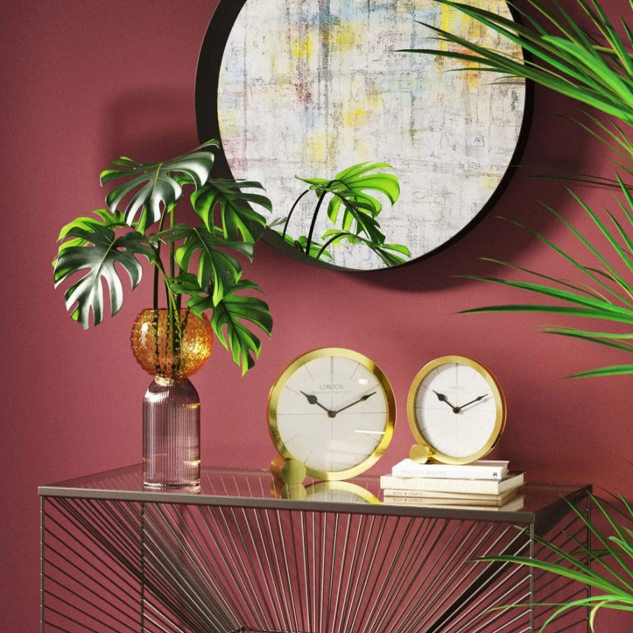 KARE Design Modern Circle Table Clock - 17cm Stylish Home Office Desk Decor