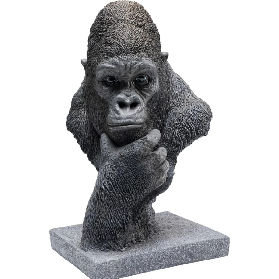 KARE Design Modern Gorilla Head Sculpture - 49Cm Tall Deco Object for Home Decor