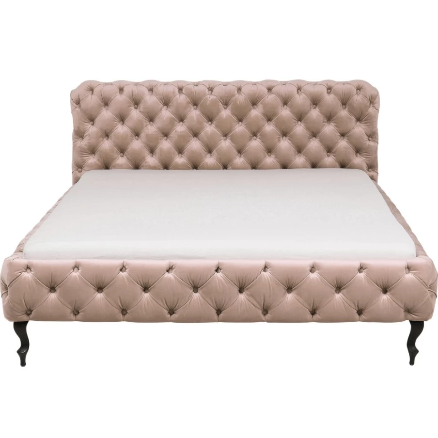 KARE Design Velvet Ecru Bed Frame 160x200 cm - Luxurious Bed Desire Collection